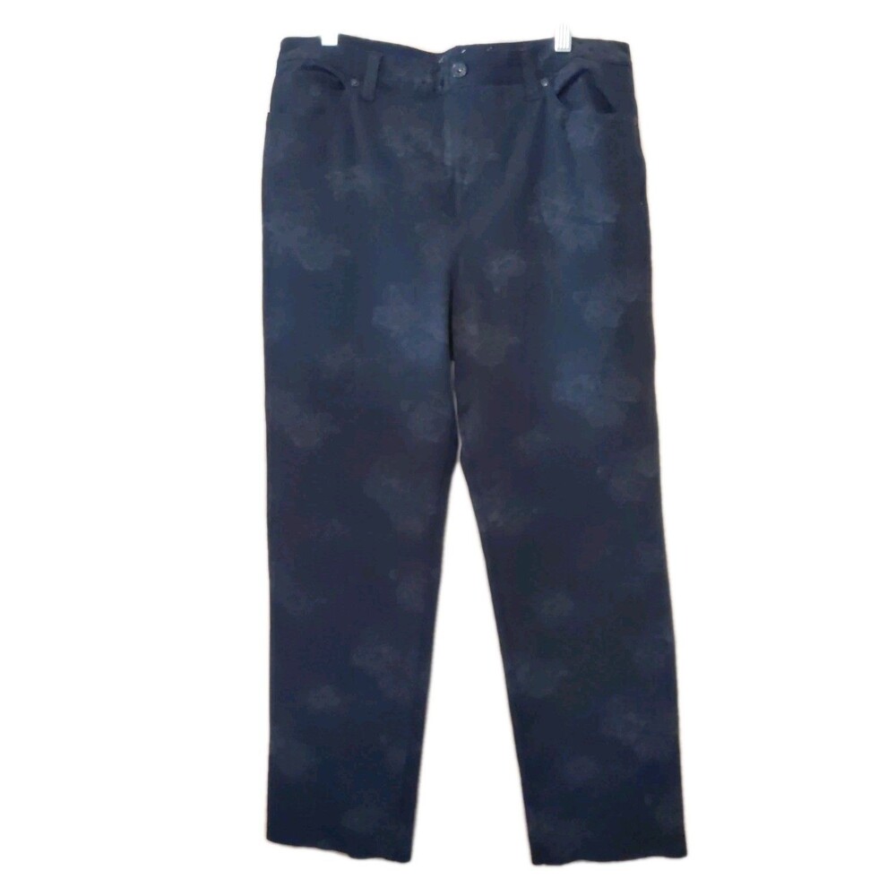 Gloria Vanderbilt Amanda Pants Black Floral 12